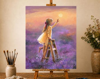 山岳風景油絵、夏の花の風景ファインアート、カロライナ山脈のパノラマ