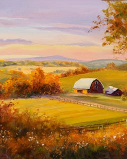 油彩画】バーナード・ウィン 『Paso Robles Farmhouse』 Paso Robles