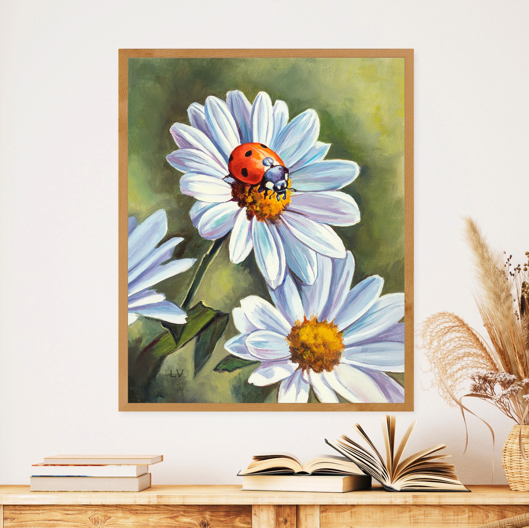 Peinture Numero Adulte Kits,Coccinelle Kits de Peinture au Numéro pour Adultes Enfants,DIY Paint by Numbers à l'huile sur Toile Acryliques Peinture Cadeaux pour Maison Décoration,60x75cm(sans Cadre