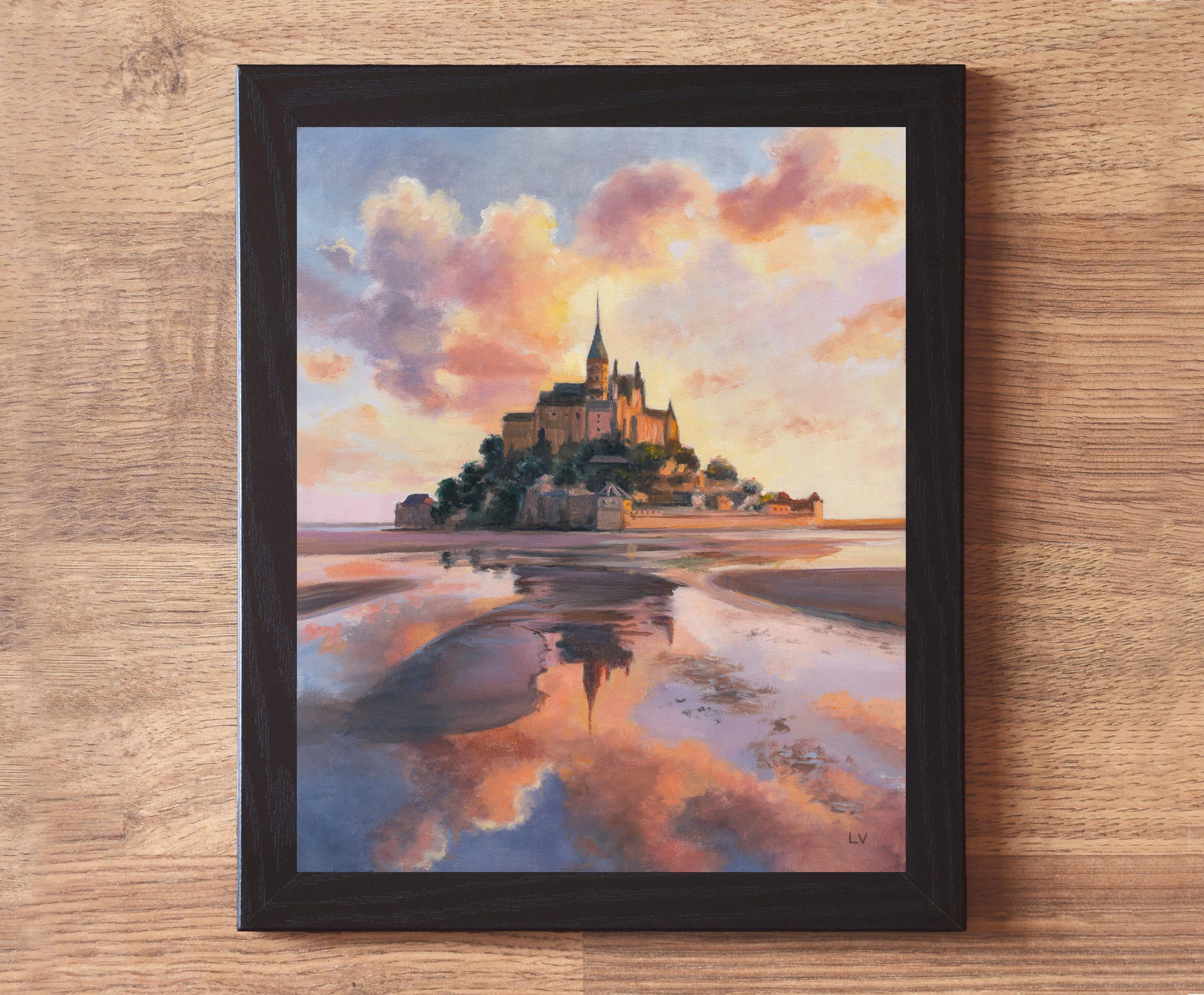 Mont Saint-michel ORIGINAL Painting, Historic Abbey Northern
