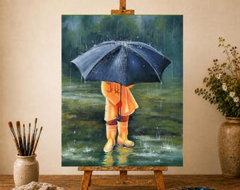#52 油絵 ペインティング 原画「雨の屋上」【200×200㎜】サイズ il_340x270.8294312935_gnzi.jpg