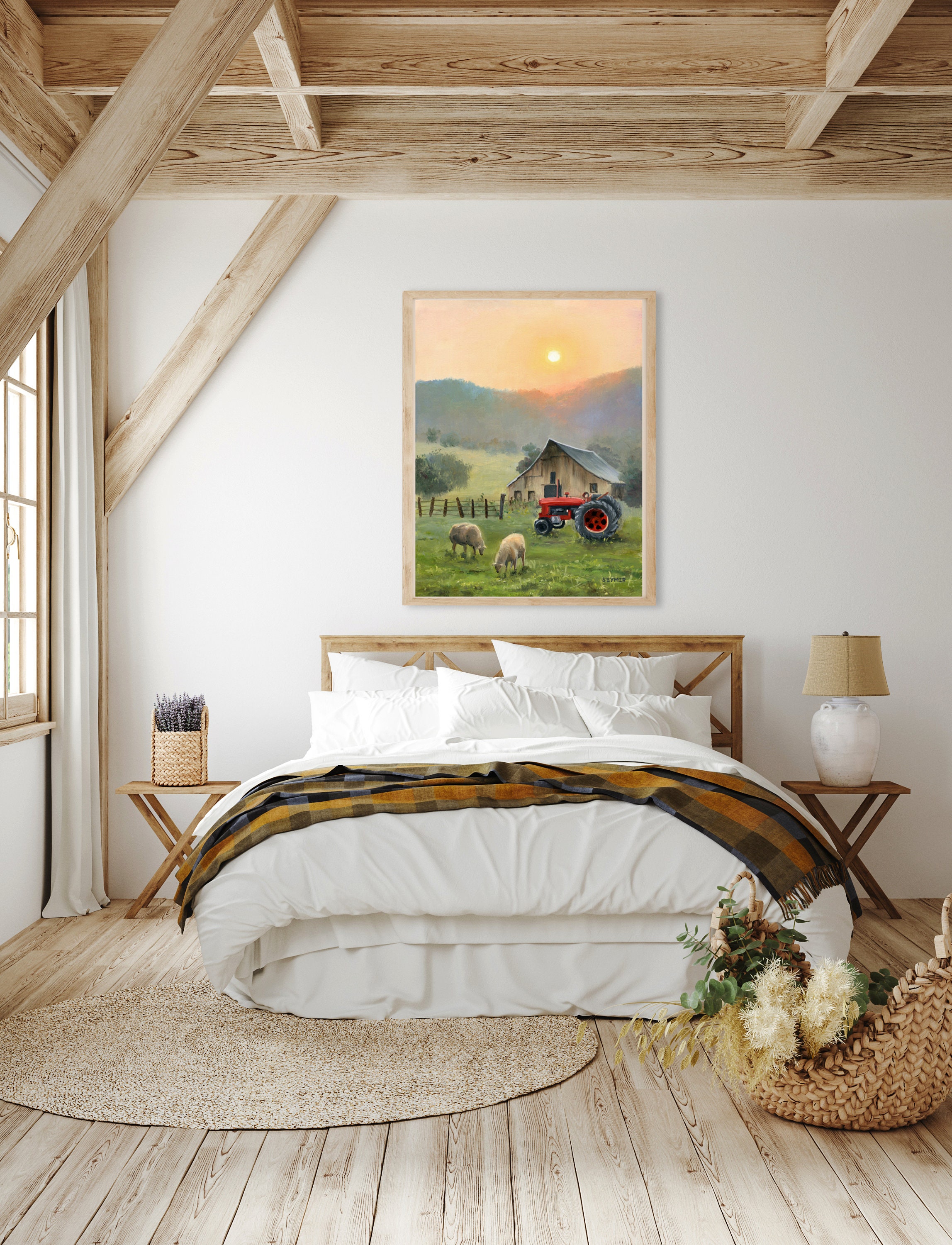 American Farm Art PRINT, Folk Art Rural Life Painting, Country ...