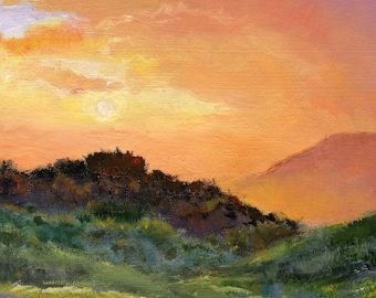 絵画 インテリア　絵　油絵　uF6-063203　風景（田園風景、朝陽、夕陽） 絵画 インテリア 絵 油絵 uF6-063203 風景 田園風景 朝陽 夕陽