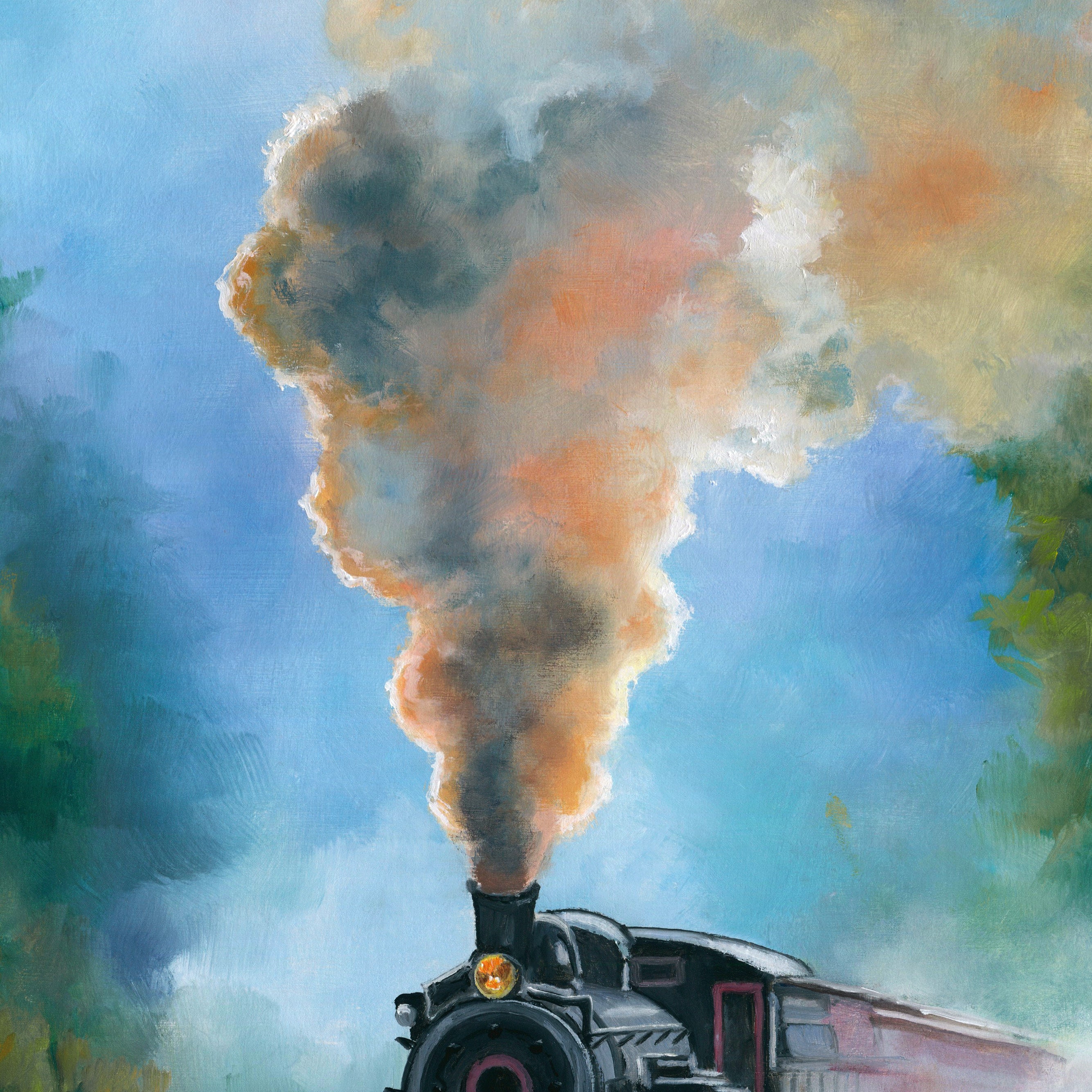 Tablier for Sale avec l'œuvre « Train de locomotives sur le pont » de  l'artiste mwagie