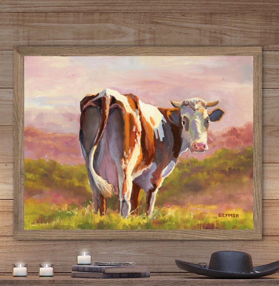 Illustration Aquarelle Mignonne Vache Taureau De Bandes Dessinées