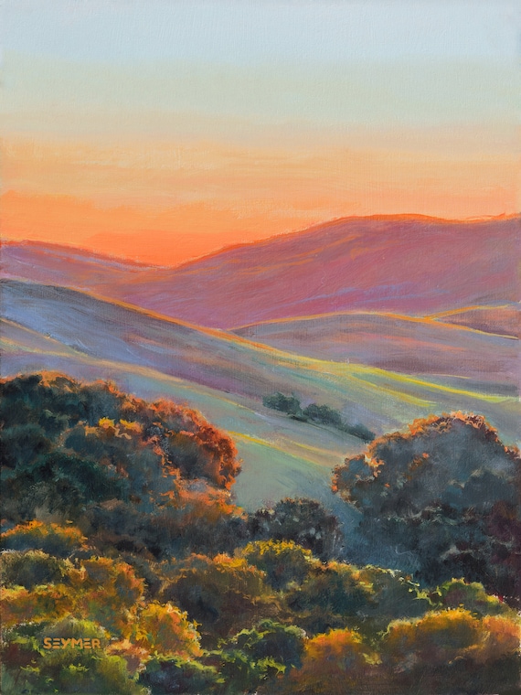 California Hills Painting Sunset Landscape Oil Painting - Etsy