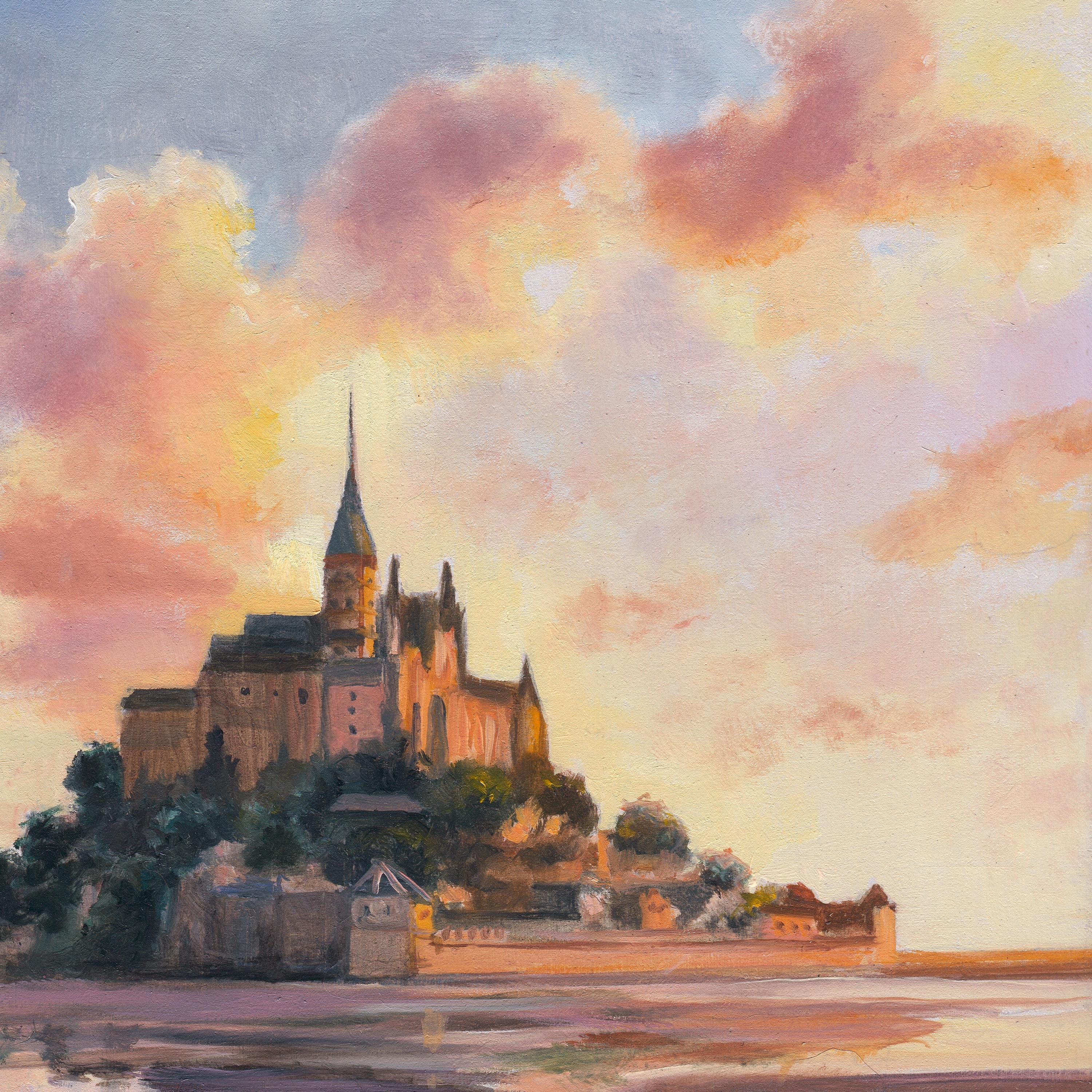 Mont Saint-michel ORIGINAL Painting, Historic Abbey Northern