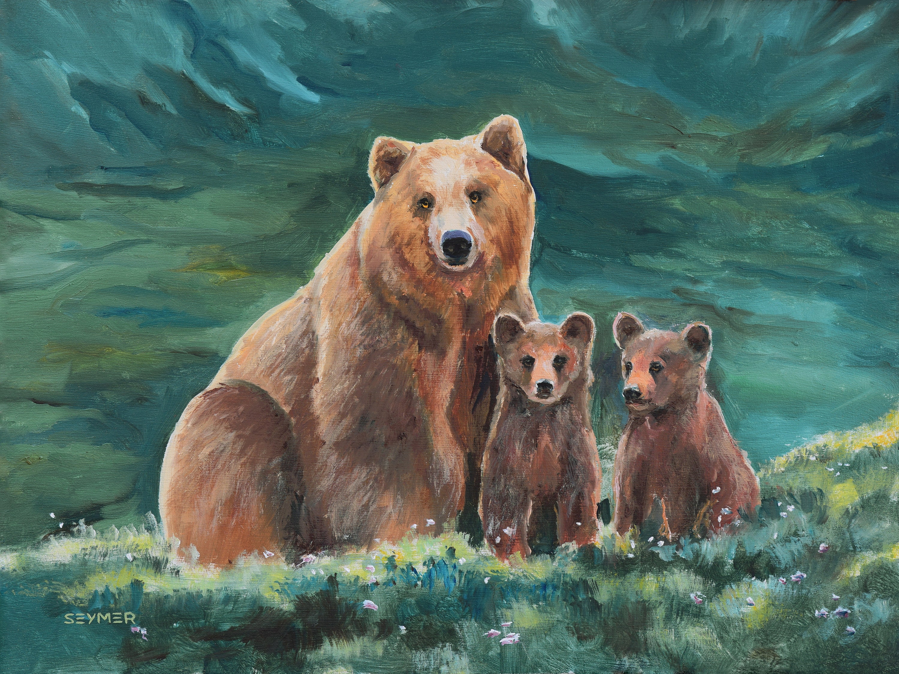 1pc Ours Réaliste Grizzly En Charge 6 Toile Art - Décoration Murale Affiche  Impression Peinture Grand 24x16 Pouces Non Encadré - Temu France