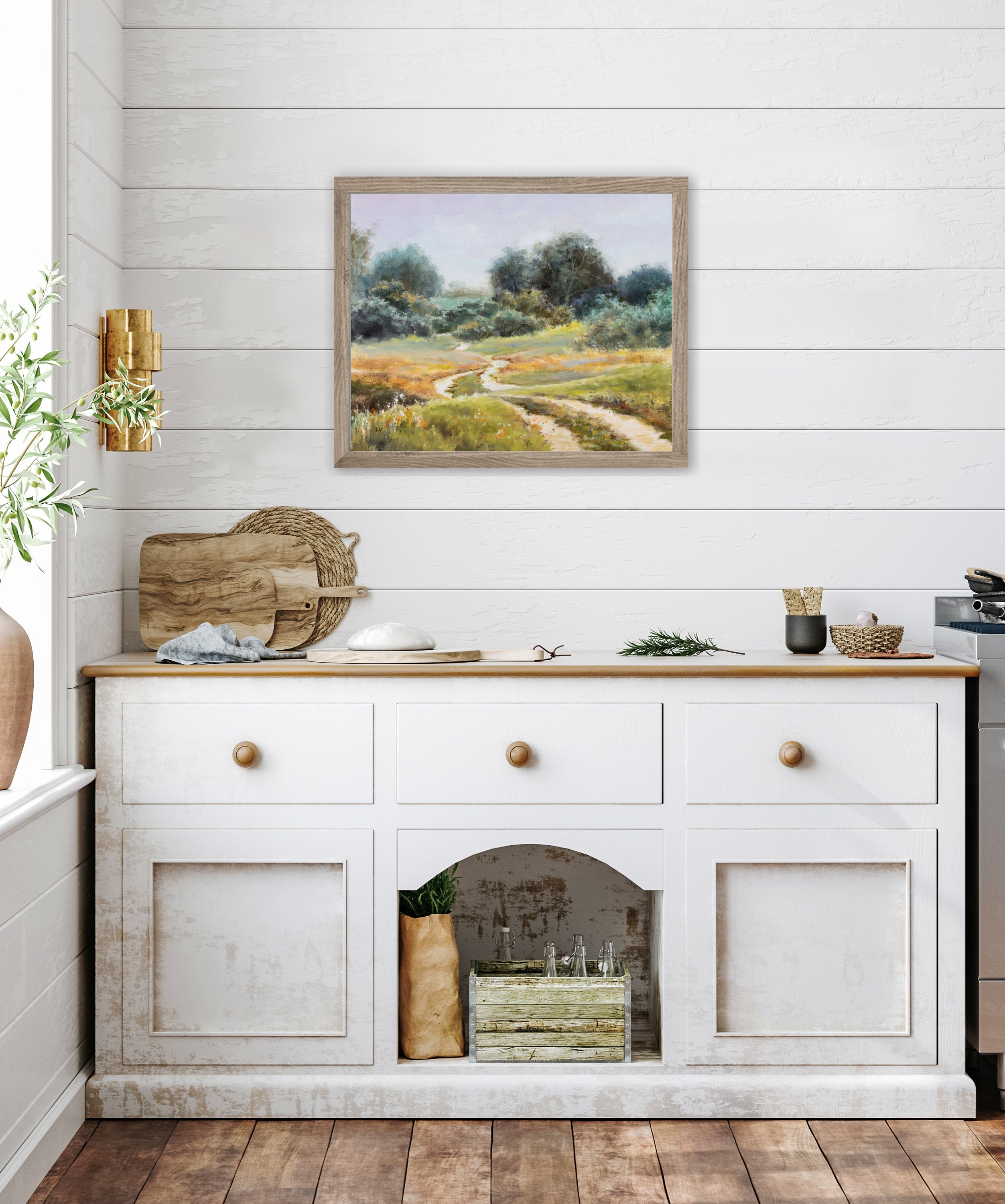 Country Landscape Soft Tones ORIGINAL Painting, Summertime