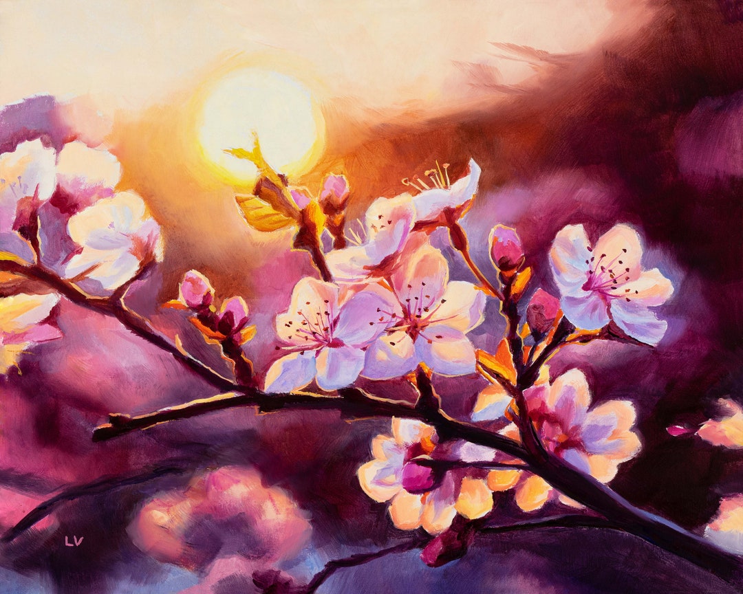 油絵 油彩  絵 絵画【Çherry blossom road】 Waterfall near cherry blossoms high quality oil painting