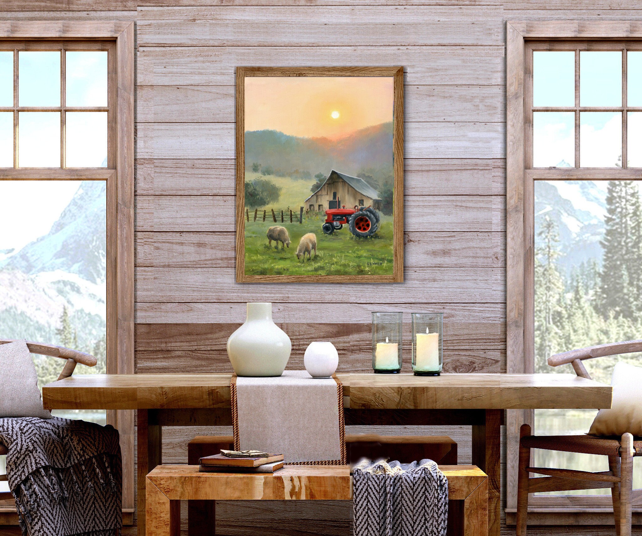 American Farm Art PRINT, Folk Art Rural Life Painting, Country ...