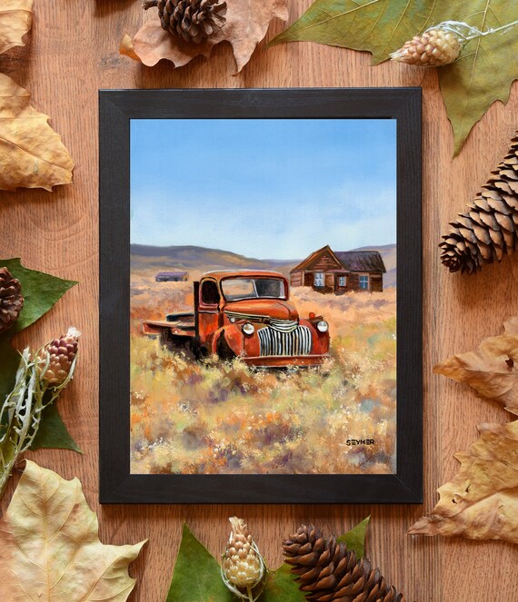 Old Truck Wall Art ORIGINAL Painting Rusted Old Pickup Truck Etsy
