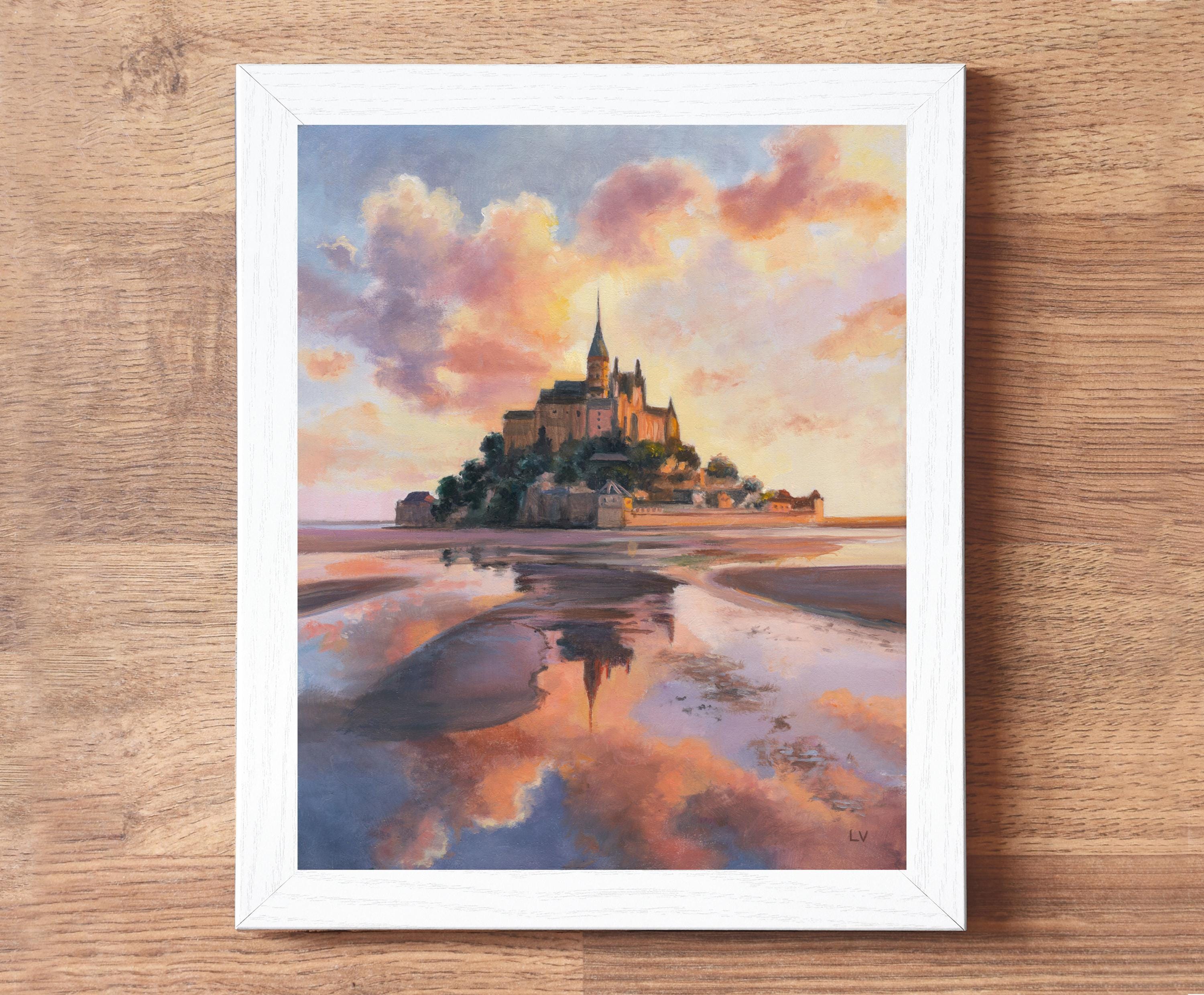 Mont Saint-michel ORIGINAL Painting, Historic Abbey Northern