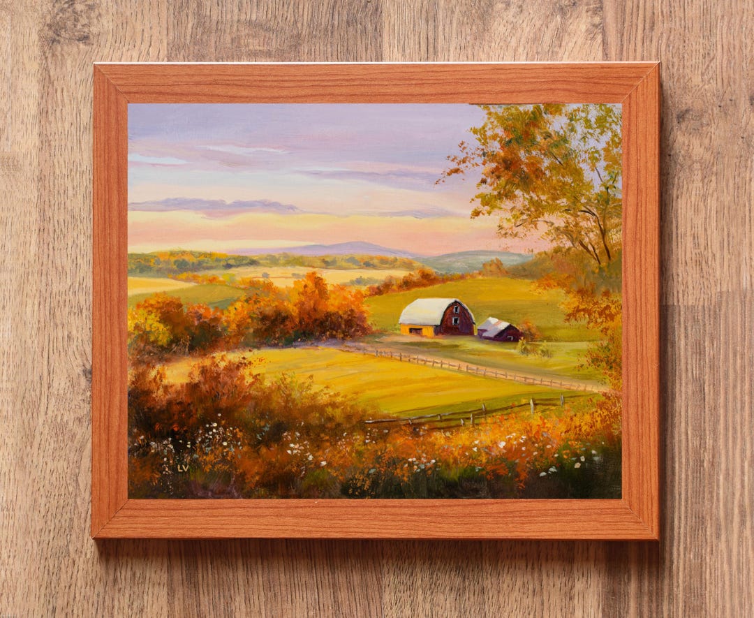 Ländliche Landschaft warme Töne ORIGINAL Malerei, Herbst Bauernhof mit  Scheune, Nostalgie Landleben Kunst, Friedliche Bauernhaus Dekor - Etsy  Österreich, image size:1080x885