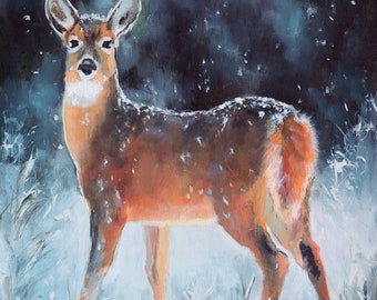 絵画 アート インテリア 原画 動物 風景 カラフル 現代 森 林 鹿