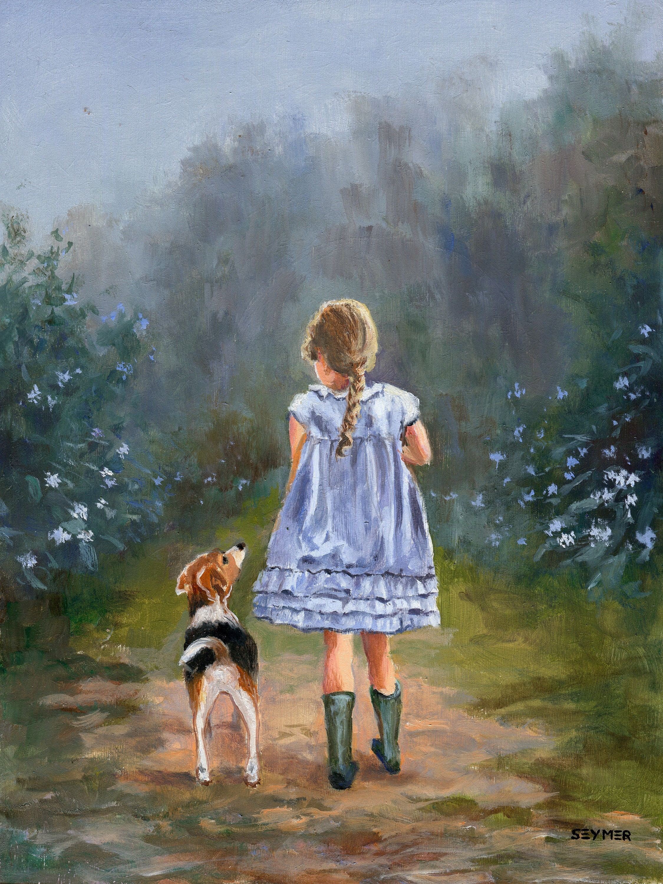 Little Girl ORIGINAL Painting, Wildflowers Girl Oil Painting, Children Room  Decor Artwork, Girl Field Flowers Art, Original Painting Framed 