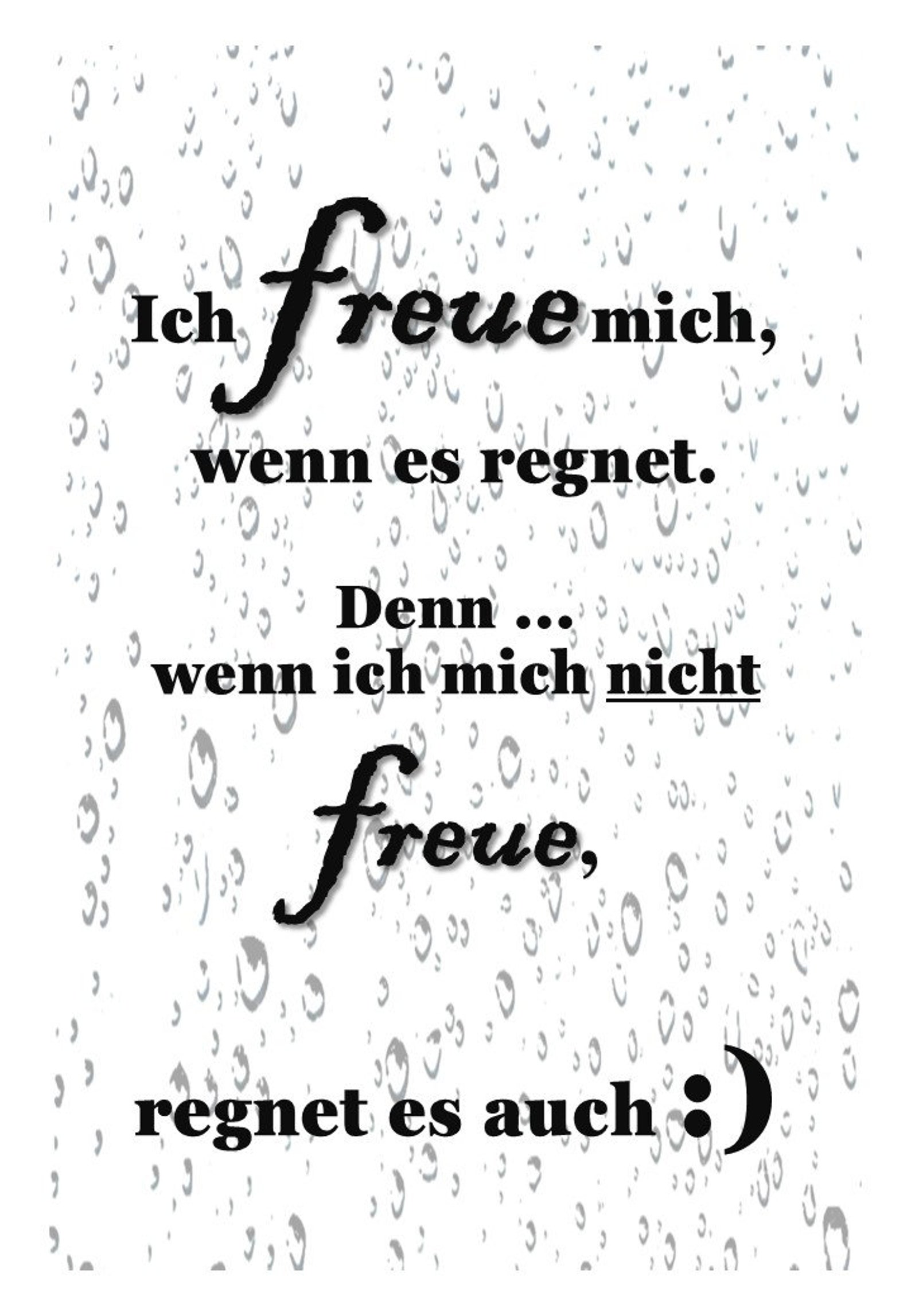 Ich Freue Mich Wenn Es Regnet Ich freue mich wenn es regnet PDF-Self Print | Etsy