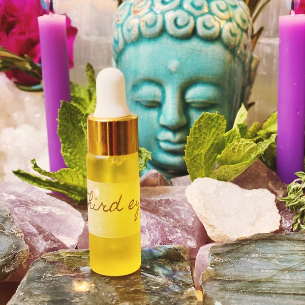 Third Eye Ceremonial Oil for Psychic Development, Intuition Amplification, Divination Practices, Meditation and Magic 5 ml
