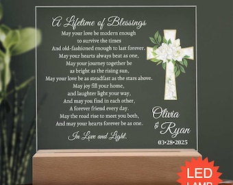 Custom Wedding Gift for Bride and Groom - Personalized Christian Plaque for Newlyweds., Marriage Prayer