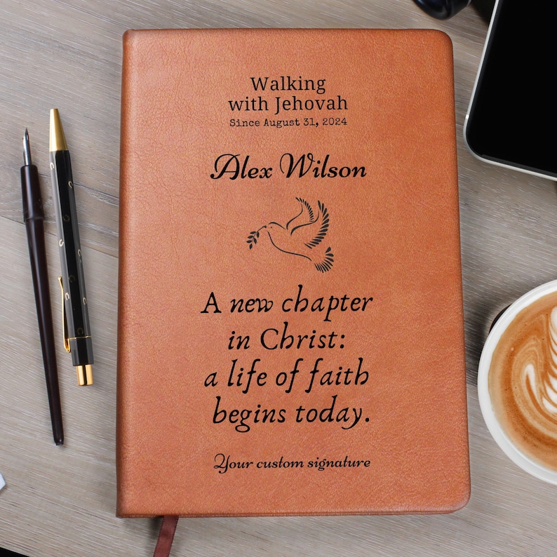Bautismo de TJ para hermanas, regalos para bautismo de adultos, diario de oración personalizado, cuaderno devocional de estudio bíblico, nuevo diario bíblico de testigos de Jehová imagen 4