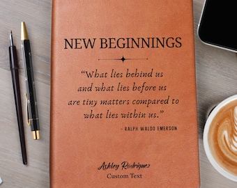 New Beginnings Journal Going Away gift for Coworker - Personalized Gift for Boss Leaving - New Job Gift, Retirement Farewell Present