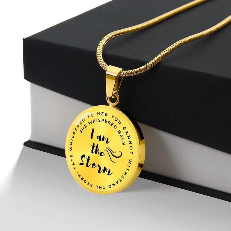 I am the Storm Necklace Personalized Gift Cancer Survivor, breast cancer gifts , Stronger than the storm Engraved Bild 9
