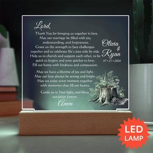 Custom Marriage Prayer Wedding Gift for Bride and Groom - Personalized Christian Plaque for Newlyweds