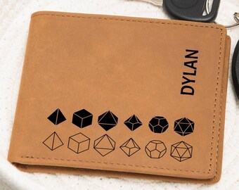 Custom Name Fantasy Role Playing Game Lover Gift Personalised Leather Wallet For HIm