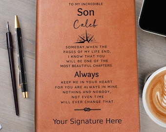 Custom Gift for Son from Mom, My Best Chapter, Personalised Journal Sentimental Birthday, unique Gift Mother to Son