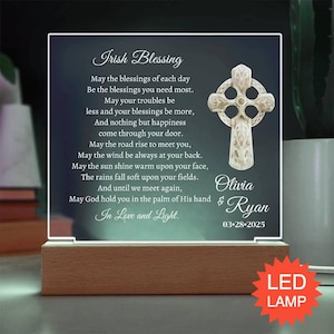 Custom Irish Blessing Custom Wedding Gift for Bride and Groom - Personalized Christian Plaque for Newlyweds., Marriage Prayer