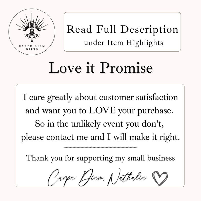 a message from a business owner to a customer, expressing their appreciation for the customer's support and their commitment to providing a positive experience. The message includes a promise to make a purchase right, and the owner thanks the customer for their support. The image does not contain any text that is too long or repetitive, and it focuses on the interaction between the business owner and the customer.