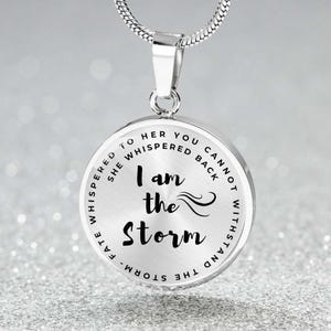 I am the Storm Necklace Personalized Gift Cancer Survivor, breast cancer gifts , Stronger than the storm Engraved Bild 1
