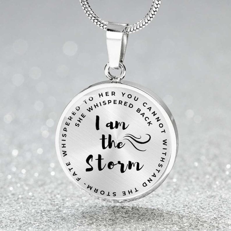 I am the Storm Necklace Personalized Gift Cancer Survivor, breast cancer gifts , Stronger than the storm Engraved Bild 1