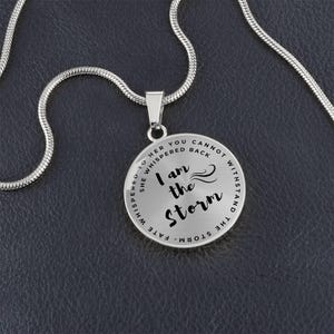 I am the Storm Necklace Personalized Gift Cancer Survivor, breast cancer gifts , Stronger than the storm Engraved Bild 13