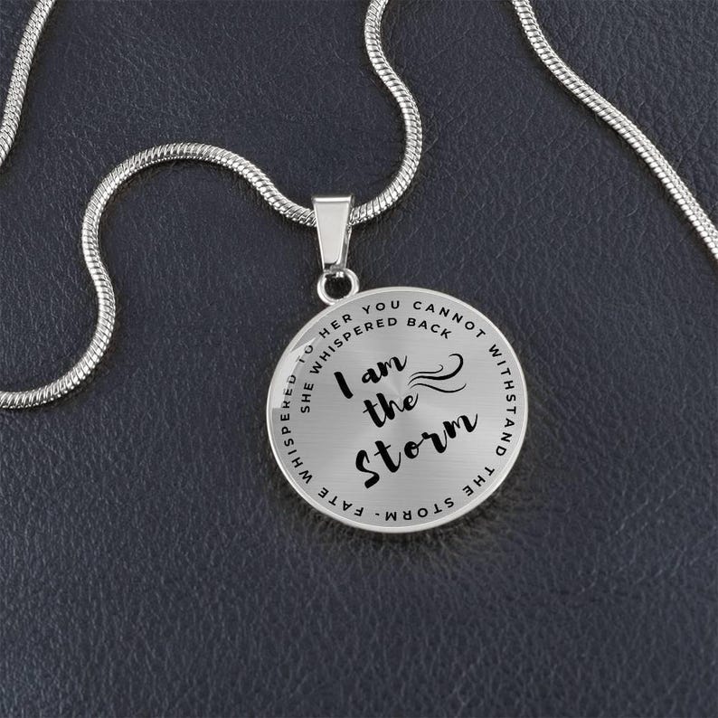I am the Storm Necklace Personalized Gift Cancer Survivor, breast cancer gifts , Stronger than the storm Engraved Bild 13
