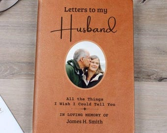 Journal de deuil de la perte d'un mari, lettres à la mémoire de son mari, journal personnalisé de lettres au mari, carnet de notes personnalisé, cadeau de deuil