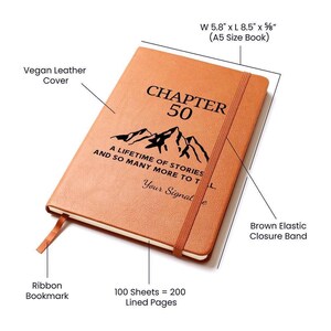 Geschenkidee zum 50. Geburtstag für Männer, personalisiertes Notizbuch, Geschenk für ihn, Geburtstagsgeschenk für Kollegen, Geschenk zum 50. Geburtstag für Männer, inspirierendes Geschenk Bild 4