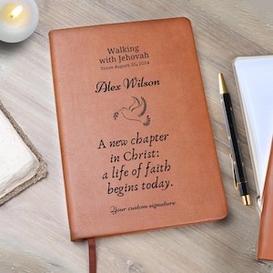 Bautismo de TJ para hermanas, regalos para bautismo de adultos, diario de oración personalizado, cuaderno devocional de estudio bíblico, nuevo diario bíblico de testigos de Jehová imagen 1