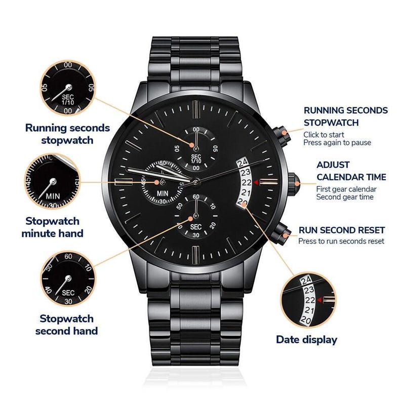 Cadeau fiancé pour mari montre gravée pour homme - vous et moi jusqu'à la fin des temps - cadeau promesse partenaire cadeau Saint-Valentin pour lui image 4