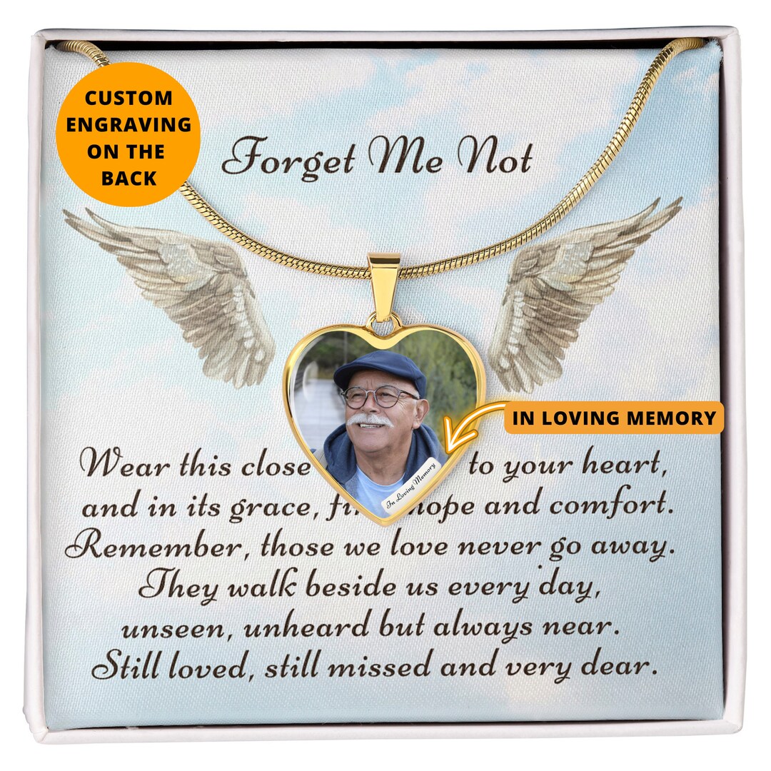 Custom Memorial Necklace Remembrance Jewelry Sympathy Grief Gift ...