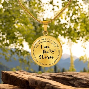 I am the Storm Necklace Personalized Gift Cancer Survivor, breast cancer gifts , Stronger than the storm Engraved Bild 12