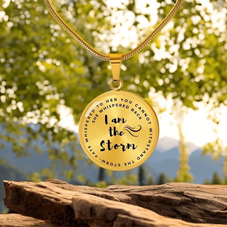 I am the Storm Necklace Personalized Gift Cancer Survivor, breast cancer gifts , Stronger than the storm Engraved Bild 12