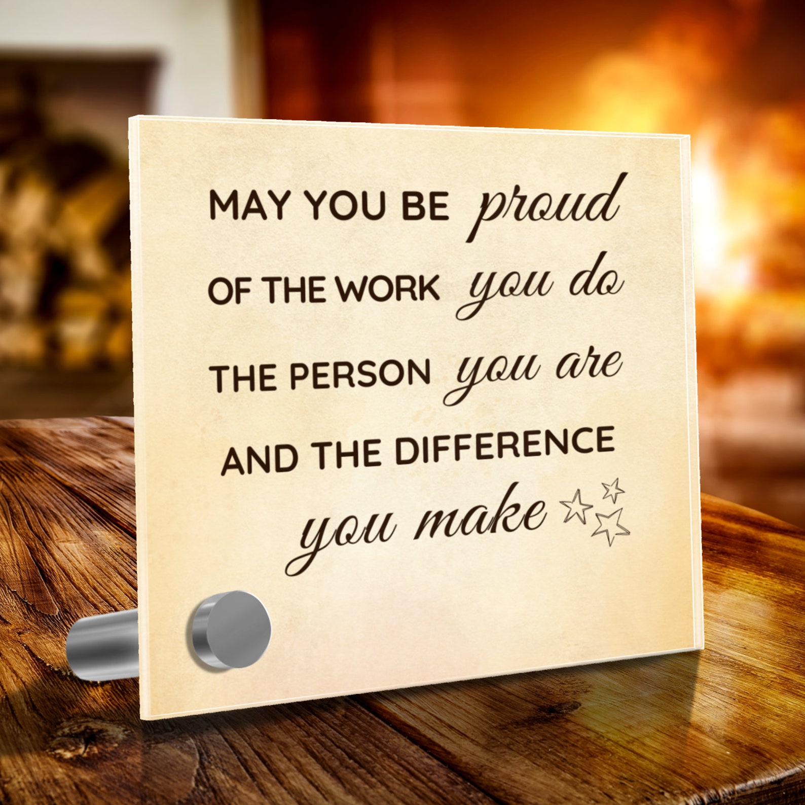 May You Be Proud of the Work You Do Glass Plaque Thank You Custom Gift ...
