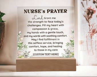 Nurse Prayer Custom Plaque,  Personalised Gifts for Nursing Student, New RN Nurse, Nurse Preceptor Gift,  Graduate Custom Gift