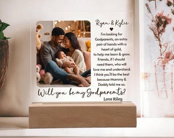 Will you be my Godmother, Godfather or Godparents Proposal, Acrylic Plaque Gift for Godmother