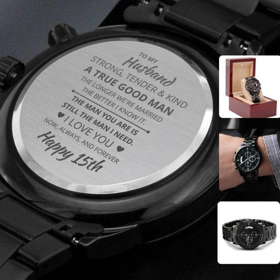 Reloj personalizado personalizado con foto o mensaje para regalo  personalizado para hombres, relojes de aniversario, regalos para hombre, regalos  para hombre, regalos de aniversario para hombres, Negro : :  Ropa, Zapatos y