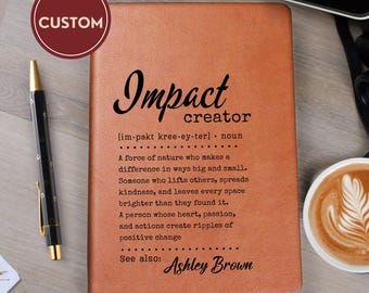 Personalized Difference maker Journal, Impact Maker Custom Difference Maker Definition gift, Coworker going away gift, Leader Mentor Gift