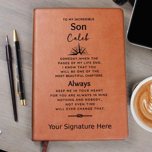 Custom Gift for Son from Mom, My Best Chapter, Personalised Journal Sentimental Birthday, unique Gift Mother to Son