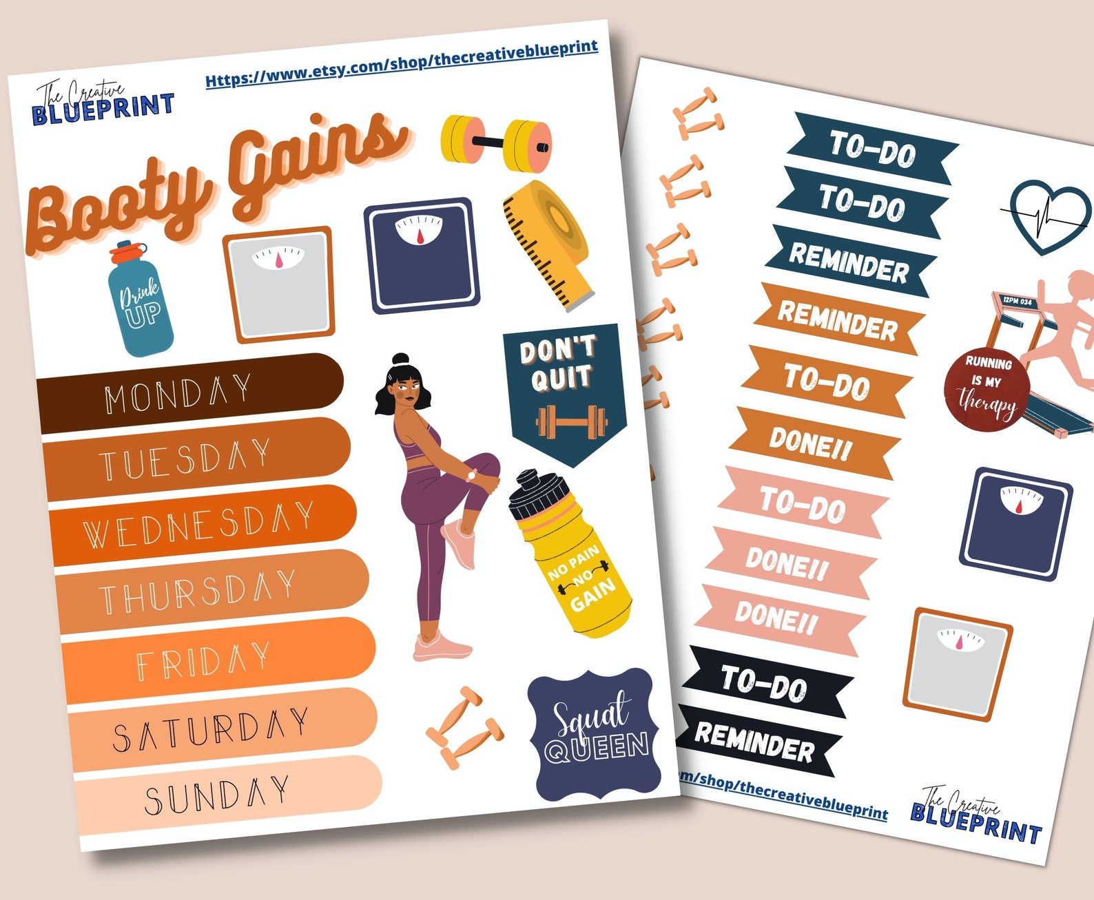 Workout Stickers Fitness Planner Sticker Sheet US Letter Size Etsy