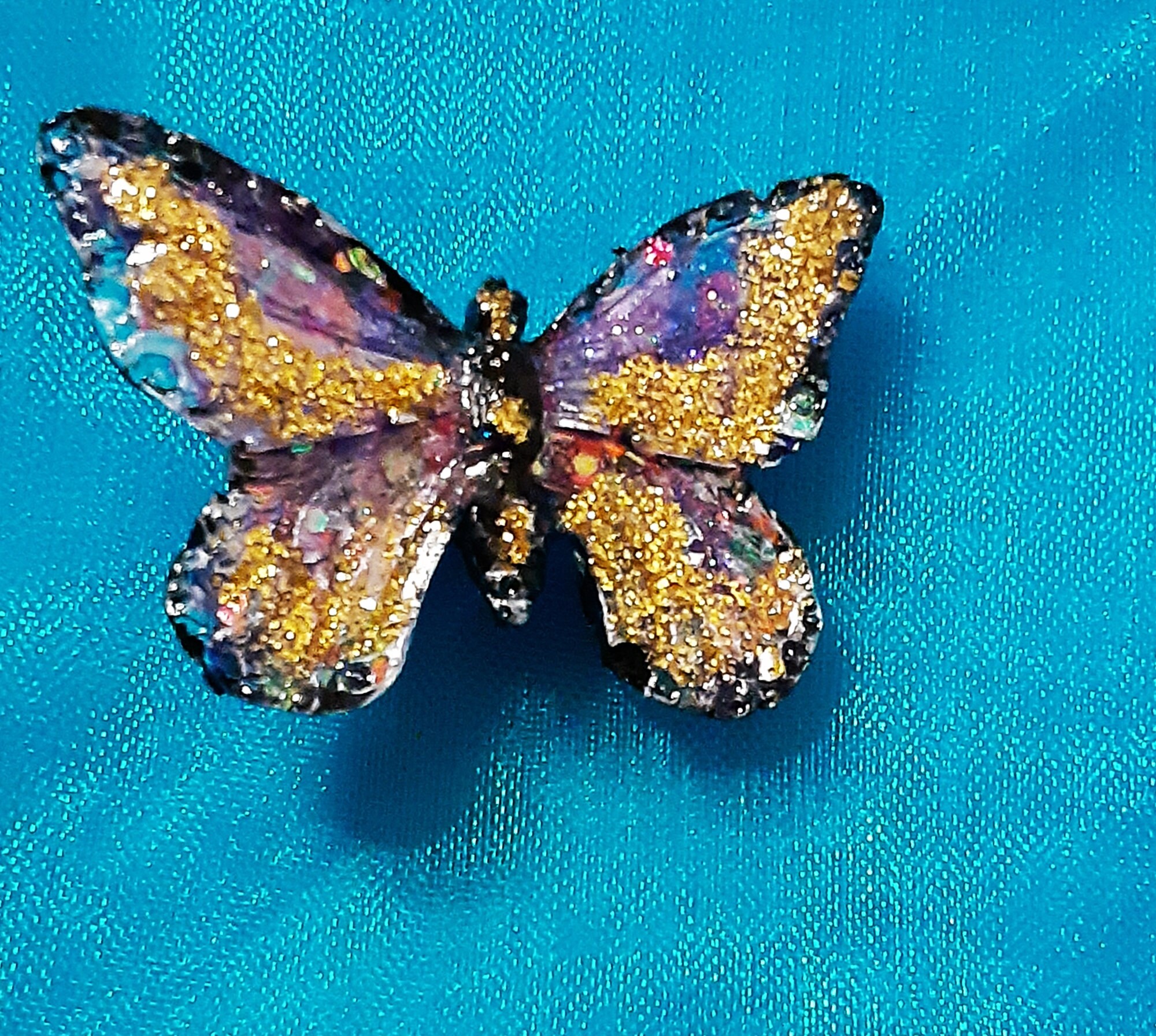 3 Butterfly Clips 3 1 1/2 x 1 3/4 Hand Painted Etsy